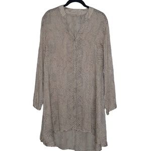 Soft Surroundings Snakeskin Silk Blend Tunic Burnout Material Blouse Size Medium